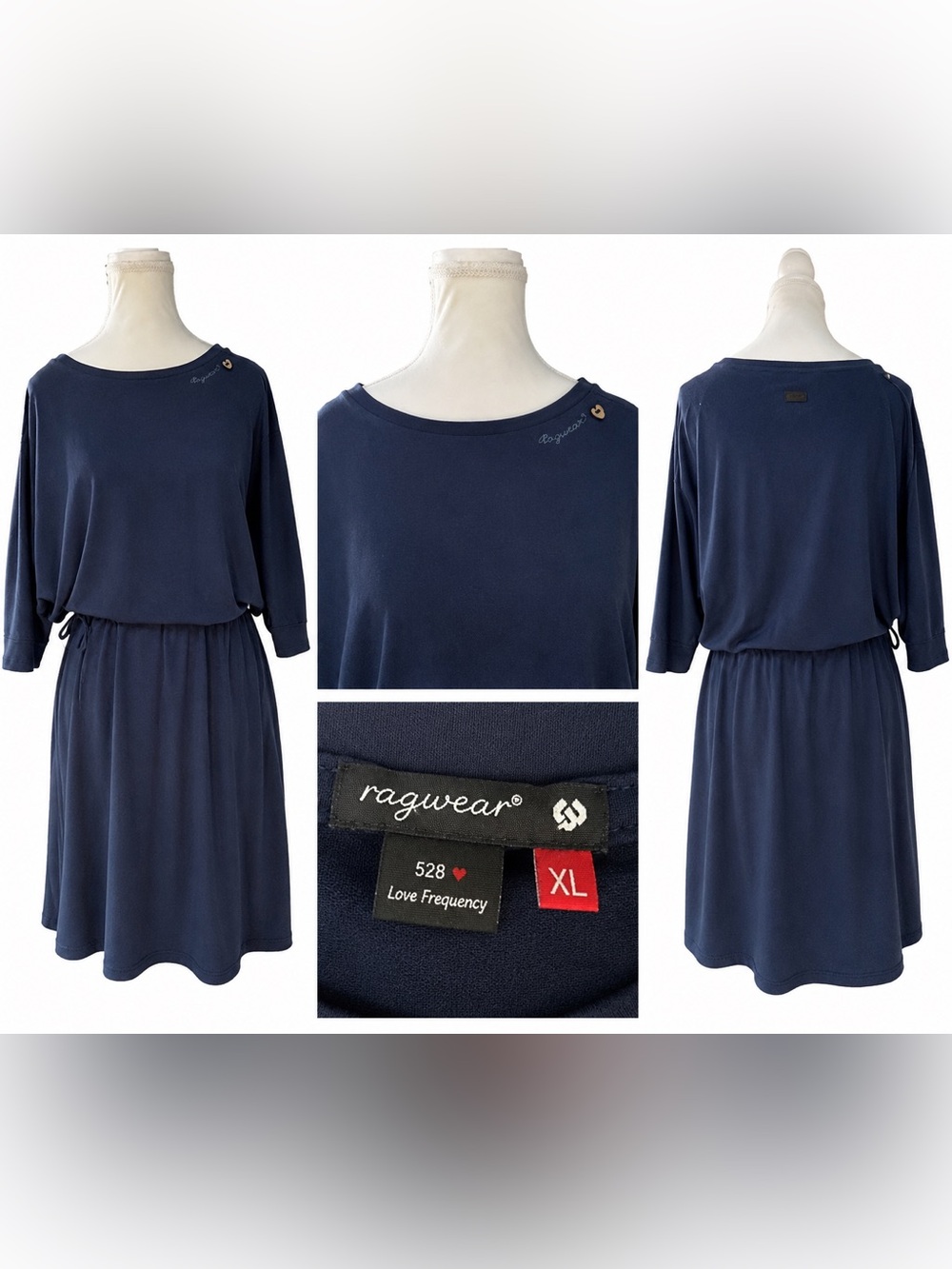 Ragwear Navy Boatneck Casual Dress Xl but fits like a L